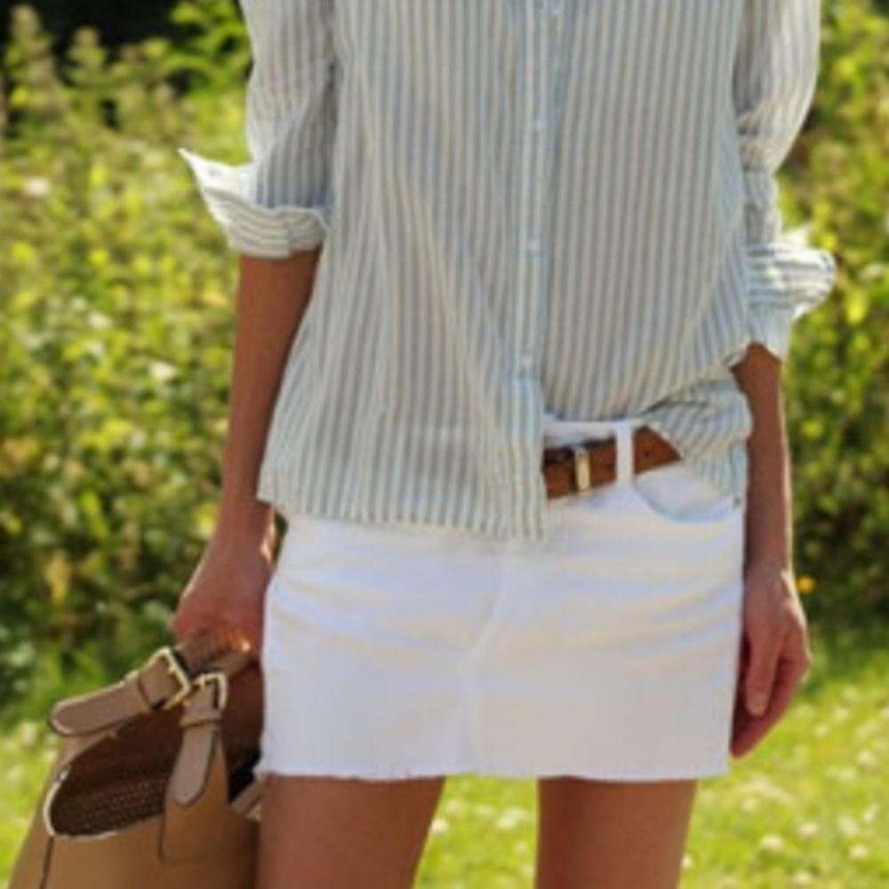 {GAP} Petite Denim White Mini Skirt!